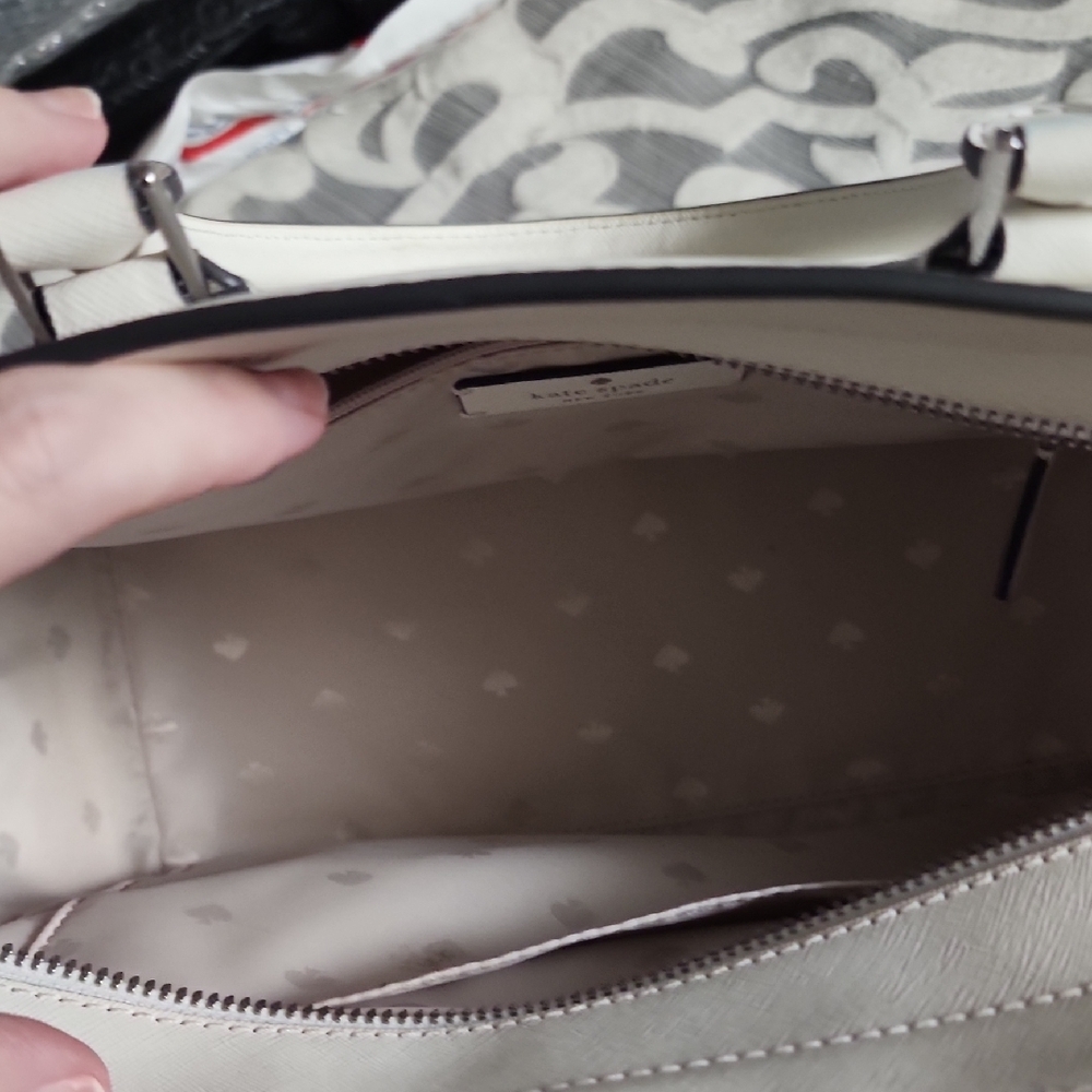 Kate Spade Optic White Cameron Satchel Normcore Neutral Rare Vintage Minimalist - Picture 5 of 10